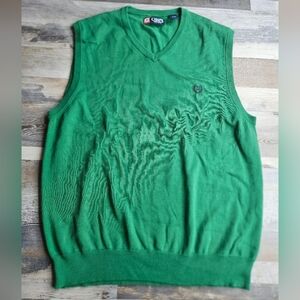 Chaps Men's Golf Sweater Vest Deep Green Large V-Neck